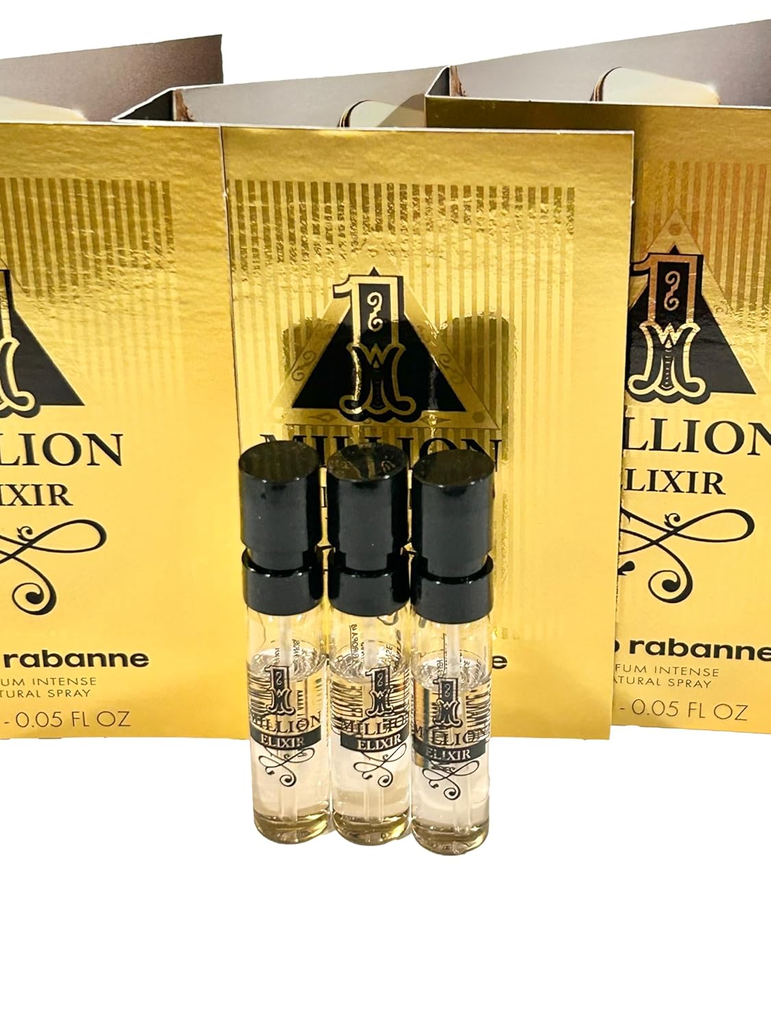Paco Rabanne 1 Million Elixir Intense Perfume Men Spray Vial Perfume 1.5 Ml / 0.05 Fl Oz - Set Of 3