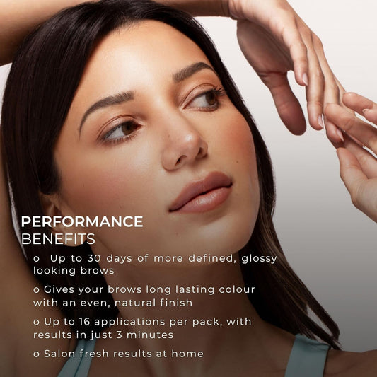 Colorsport London 30 Day Brow Tint - Semi-Permanent Vegan Eyebrow Dye That Lasts 30 Days, Easy To Use Eyebrow Tint Kit With Eyebrow Brush Applicator, Black