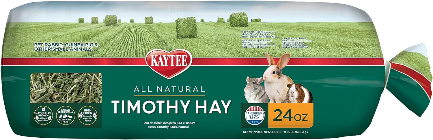 Kaytee All Natural Timothy Hay For Guinea Pigs, Rabbits & Other Small Animals, 1.5 Pound