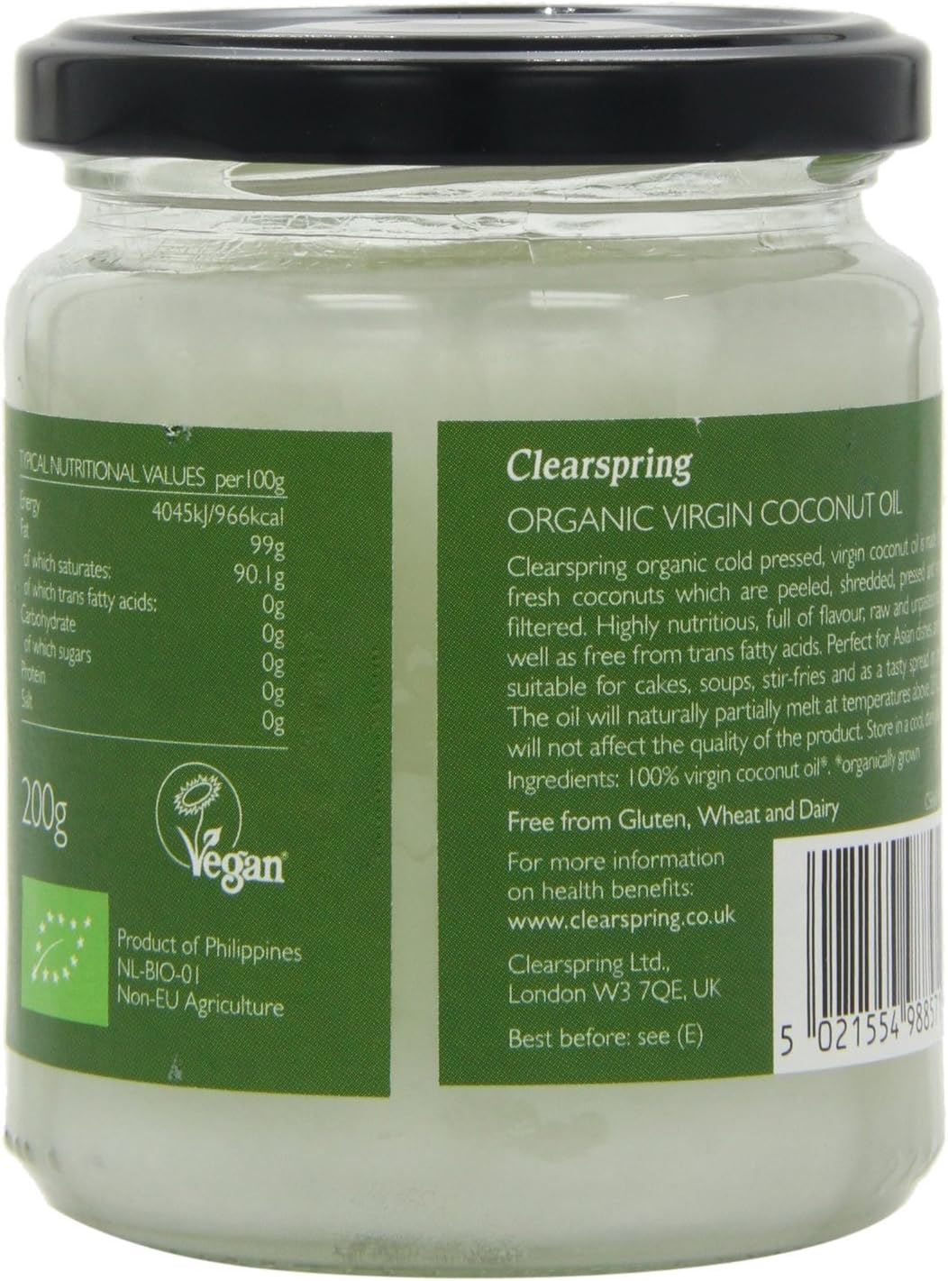 Clearspring Organic Coconut Oil (Unrefined & Raw) : Amazon.co.uk: Grocery