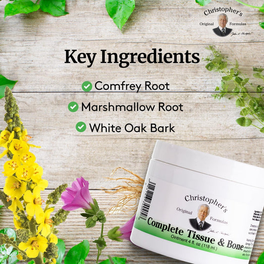 Christopher'S Original Formulas Complete Tissue & Bone Ointment, Herbal Topical For Muscle & Joint Support, 4 Fl Oz