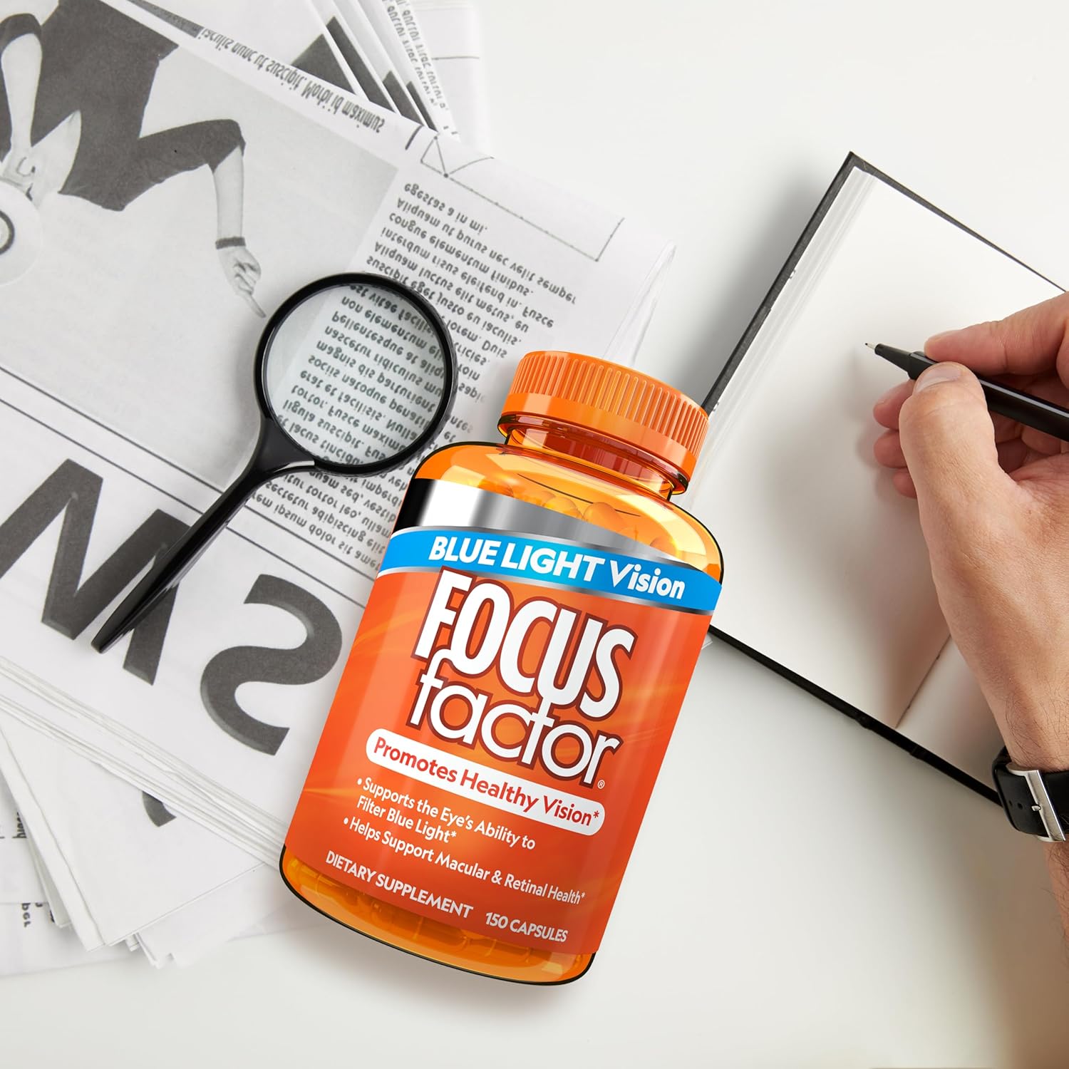 Focus Factor Blue Light Formula (150 Count) - Eye Vitamins With Blue Light Filtration Support - Lutein And Zeaxanthin Supplement With Vitamin C, Vitamin E, Lutemax 2020® - Promote Eye Health : Health & Household