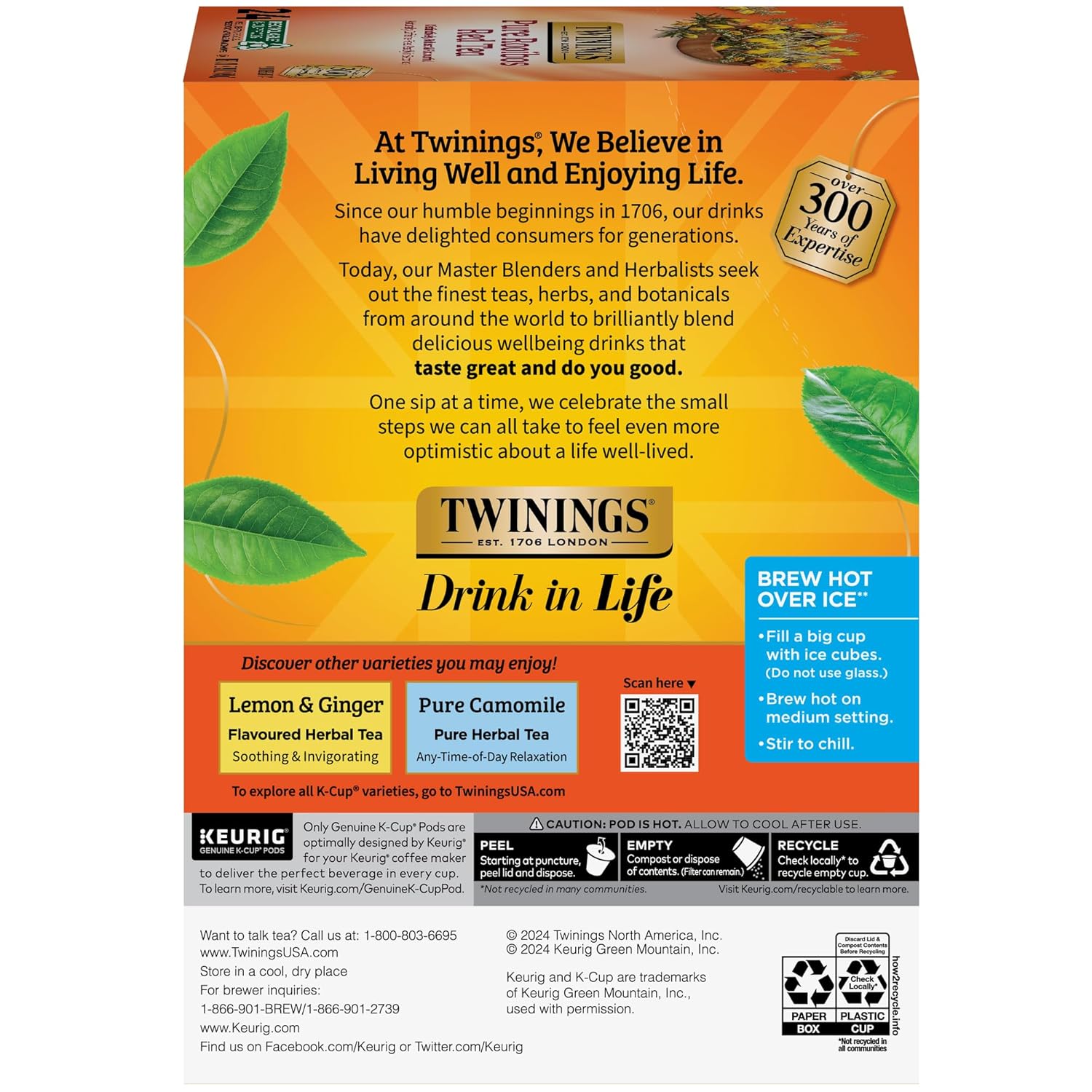 Twinings Decaffeinated Earl Grey Black Tea K-Cup Pods For Keurig, 24 Count (Pack Of 1), Flavoured With Citrus And Bergamot, Enjoy Hot Or Iced | Packaging May Vary