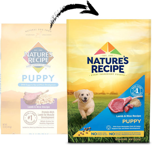 Nature’S Recipe Puppy Lamb & Rice Recipe Dry Dog Food, 12 Lb. Bag