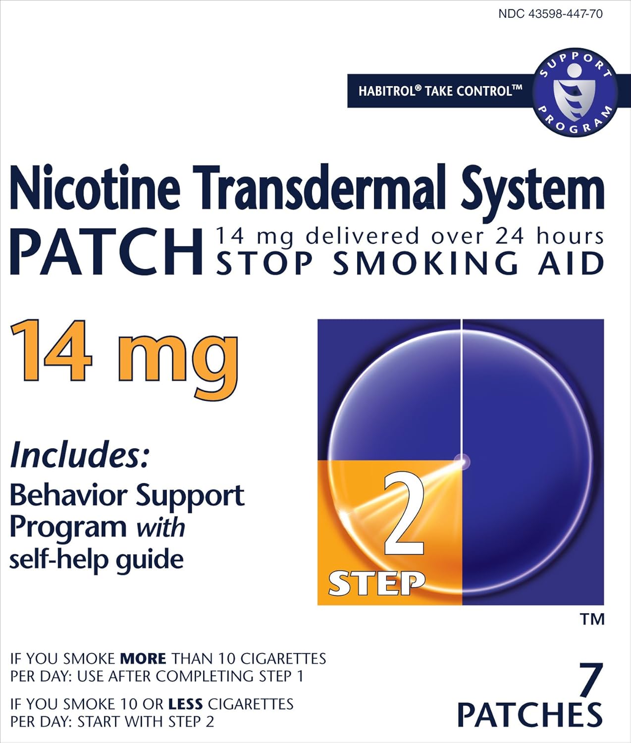 Habitrol Nicotine Transdermal System Patch | Stop Smoking Aid | Step 2 (14 mg) | 7 Patches (1 Week Kit) : Health & Household