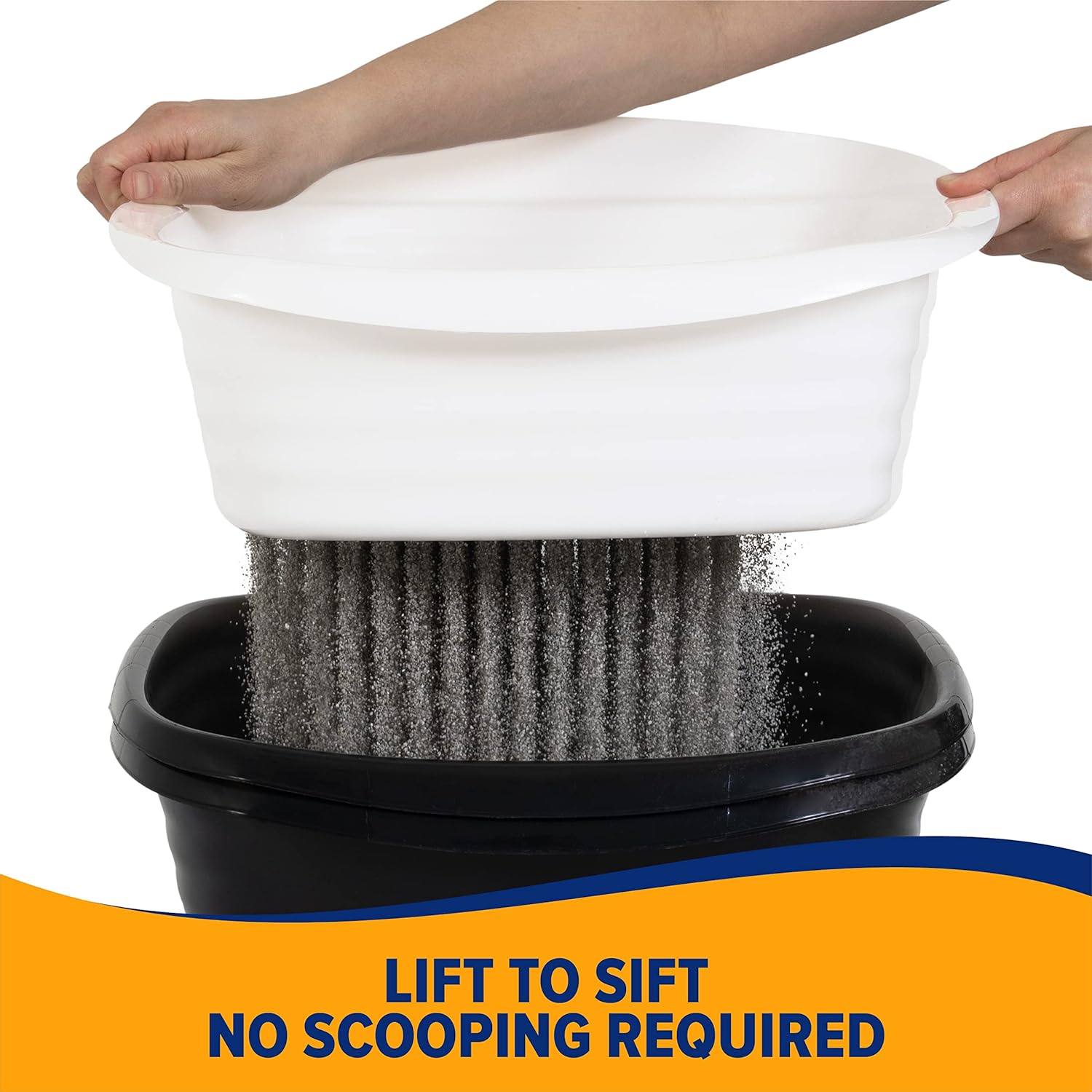 Petmate Arm & Hammer Large Sifting Litter Box, Lift to Sift, No Scooping Cat Litter Tray with Microban, Made in USA : Pet Supplies
