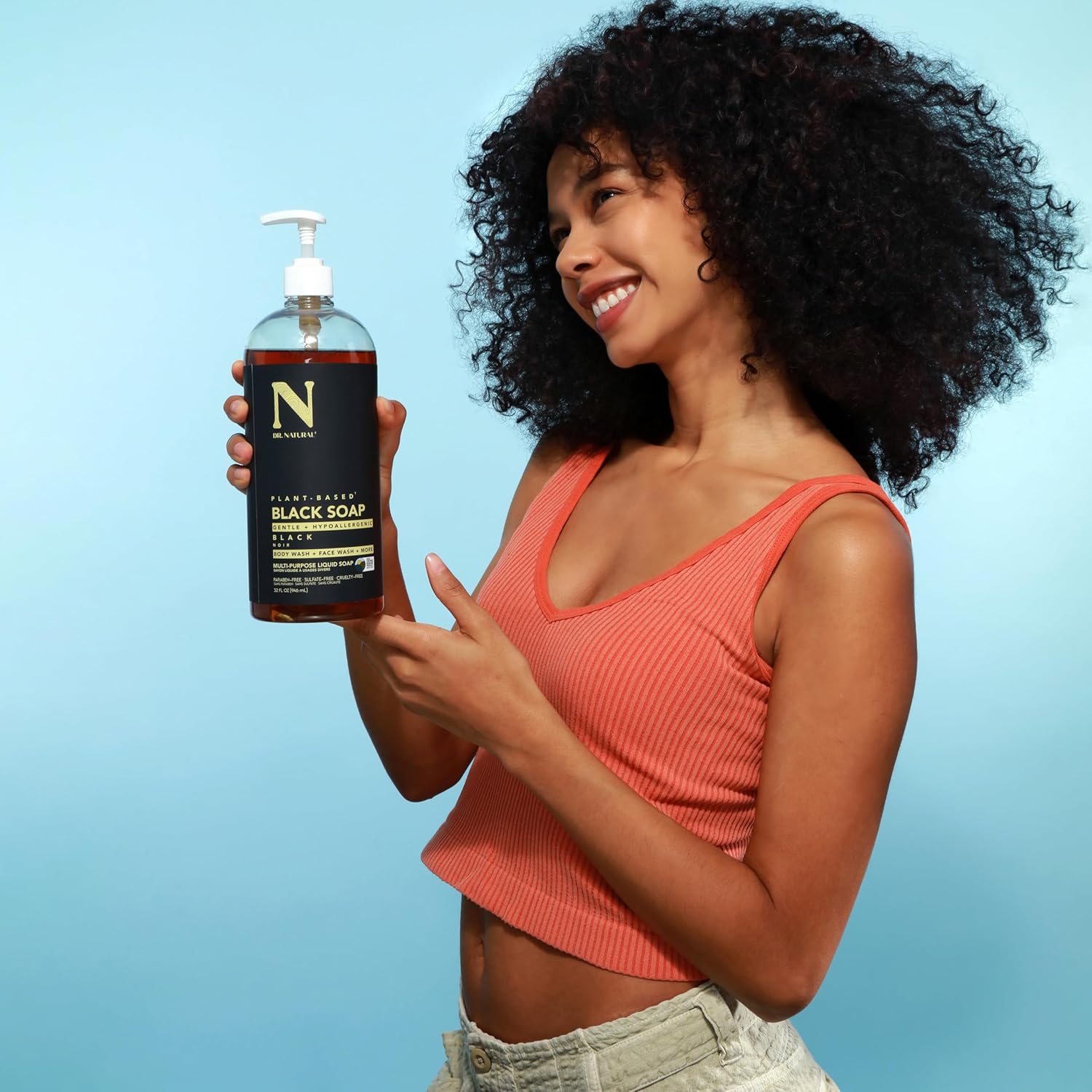Dr. Natural Multi-Purpose Black Liquid Soap - Natural West African Body Wash - Gentle Hand Soap - Deep Moisturizer, Fights Acne - 32 Oz : Beauty & Personal Care