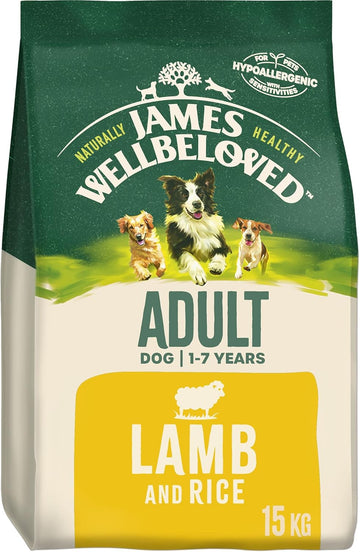 James Wellbeloved Adult Lamb and Rice 15 kg Bag, Hypoallergenic Dry Dog Food?02JLA1