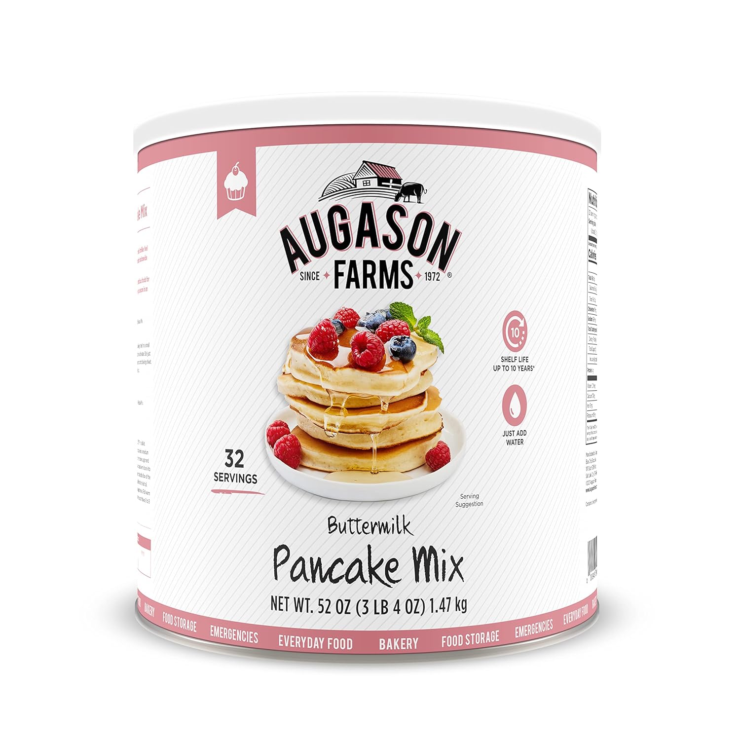 Augason Farms Buttermilk Pancake Mix 3 lbs 4 oz #10 Can