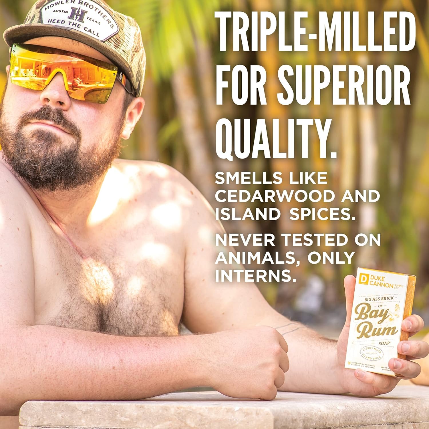 Duke Cannon Supply Co. Big Brick Of Bay Rum Soap, 10 Oz - Superior Grade Men'S Soap With Aromatic Summer Scent Of Citrus Musk, Cedarwood And Island Spice : Beauty & Personal Care