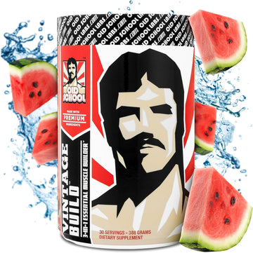 Vintage Build ? Post Workout Recovery & Muscle Building Powder Drink for Muscular Strength & Growth - Reduces Soreness ? Creatine Monohydrate, BCAAs, L-Glutamine ? Juicy Watermelon Flavor ? 388g
