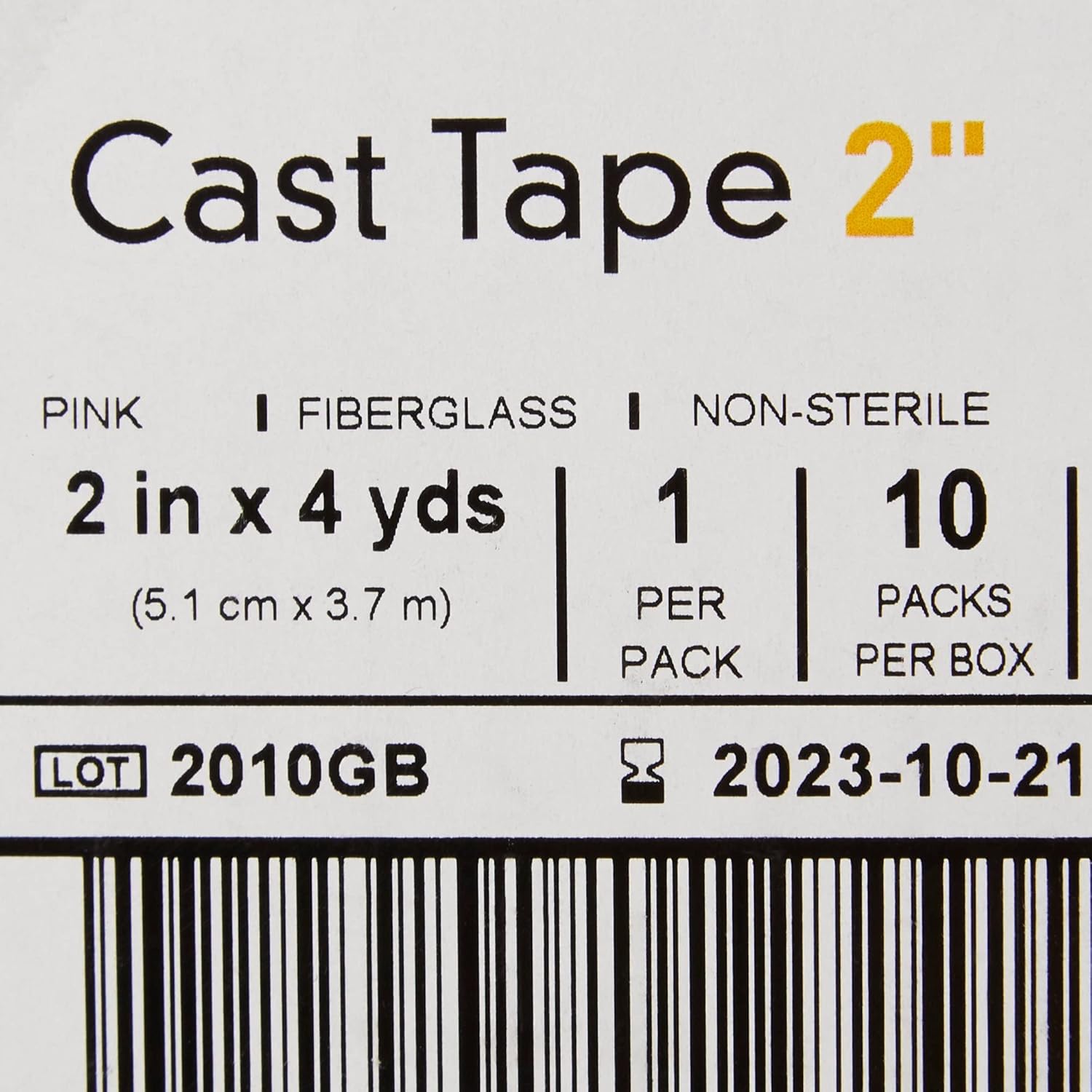 McKesson Cast Tape, Fiberglass, Pink, 2 in x 4 yds, 1 Count, 10 Packs, 10 Total : Health & Household