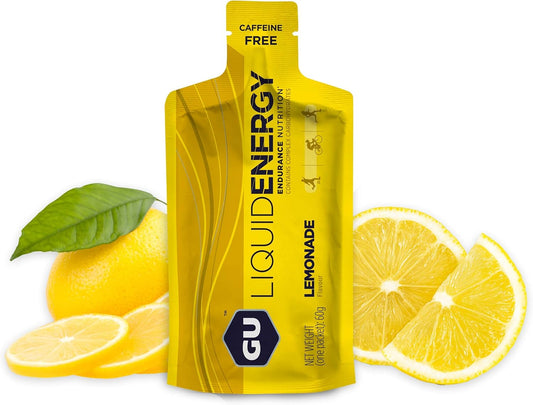 GU Energy Liquid Energy Gel With Complex Carbohydrates, Vegan, Gluten-Free, and Dairy-Free On-the-Go Energy for Any Workout, 12-Count, Lemonade : Health & Household