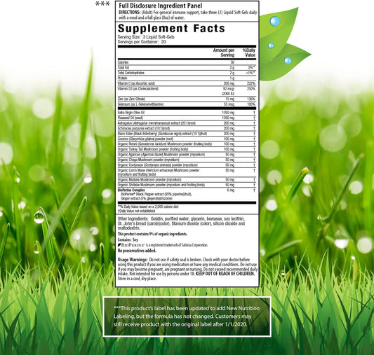 Irwin Naturals Pure Defense Mushroom-8 Immune Support 60 Sgels