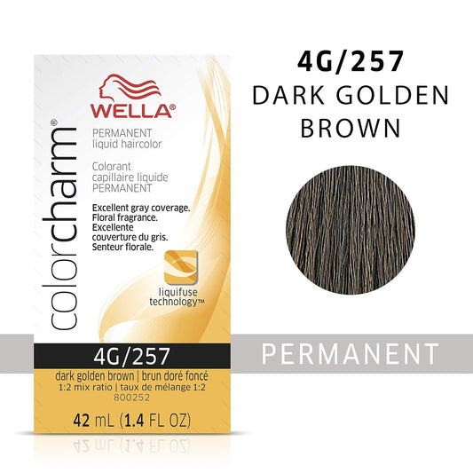 Wella Professionals Invigo Brilliance Color Protection Shampoo & Conditioner, For Fine Hair + Wella Colorcharm Permanent Liquid Hair Color For Gray Coverage, 4G Dark Gold Brown