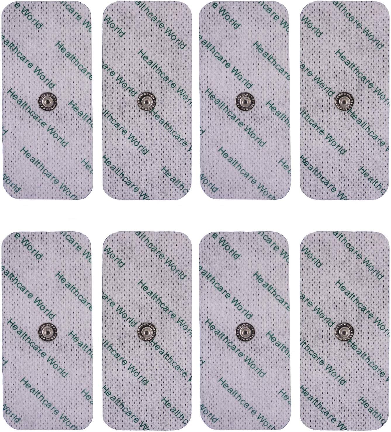 Large Tens Pads With Large 3.9Mm Stud For Compex Cefar Easy By Healthcare World Set Of 8