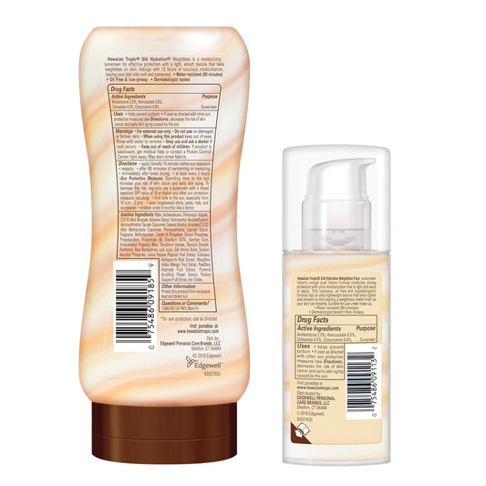 Hawaiian Tropic, Spf 30 Broad Spectrum Sunscreen, Silk Hydration Weightless Sunscreen Pack With 6Oz Sunscreen Lotion And 1.7Oz Sunscreen Face Lotion