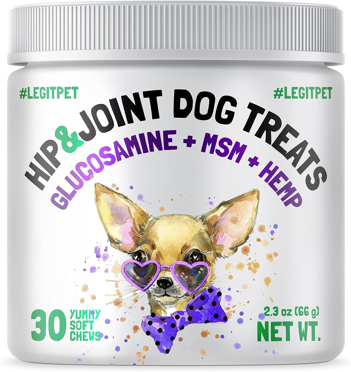 Hemp Hip & Joint Supplement for Dogs 30 Soft Chews Made in USA Functional Glucosamine for Dogs Chondroitin MSM Turmeric Hemp Seed Oil Natural Pain Relief Mobility Advanced Joint Health for All Breeds