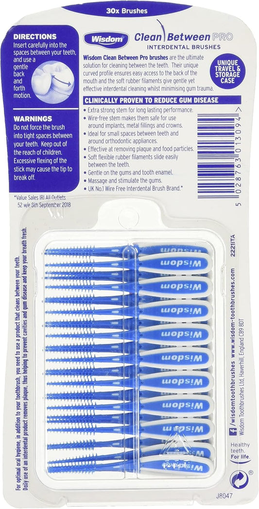 Wisdom Toothbrushes Clean Between Pro Interdental Brushes, Fine, Pack Of 3, 90-Count, 100 G