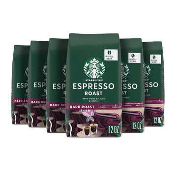 Starbucks Dark Roast Whole Bean Coffee — Espresso Roast — 100% Arabica — 6 bags (12 oz. each)