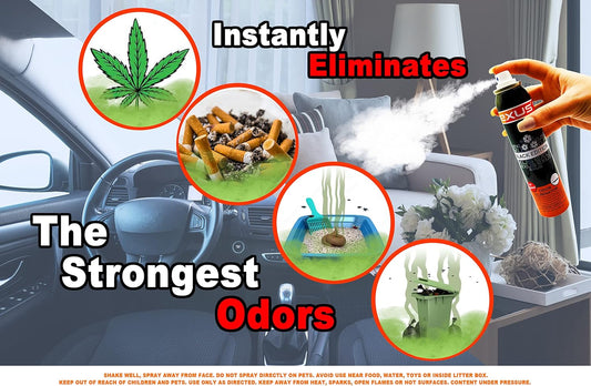 Exus Odor Eliminator & Air Freshener Spray For Strong Odor, Pet Odor Eliminator, Room Spray, Car Freshener, Pot Blocker, Toilet Spray, Dog & Cat urine odor eliminator - 3.0 Oz. Patented Formula