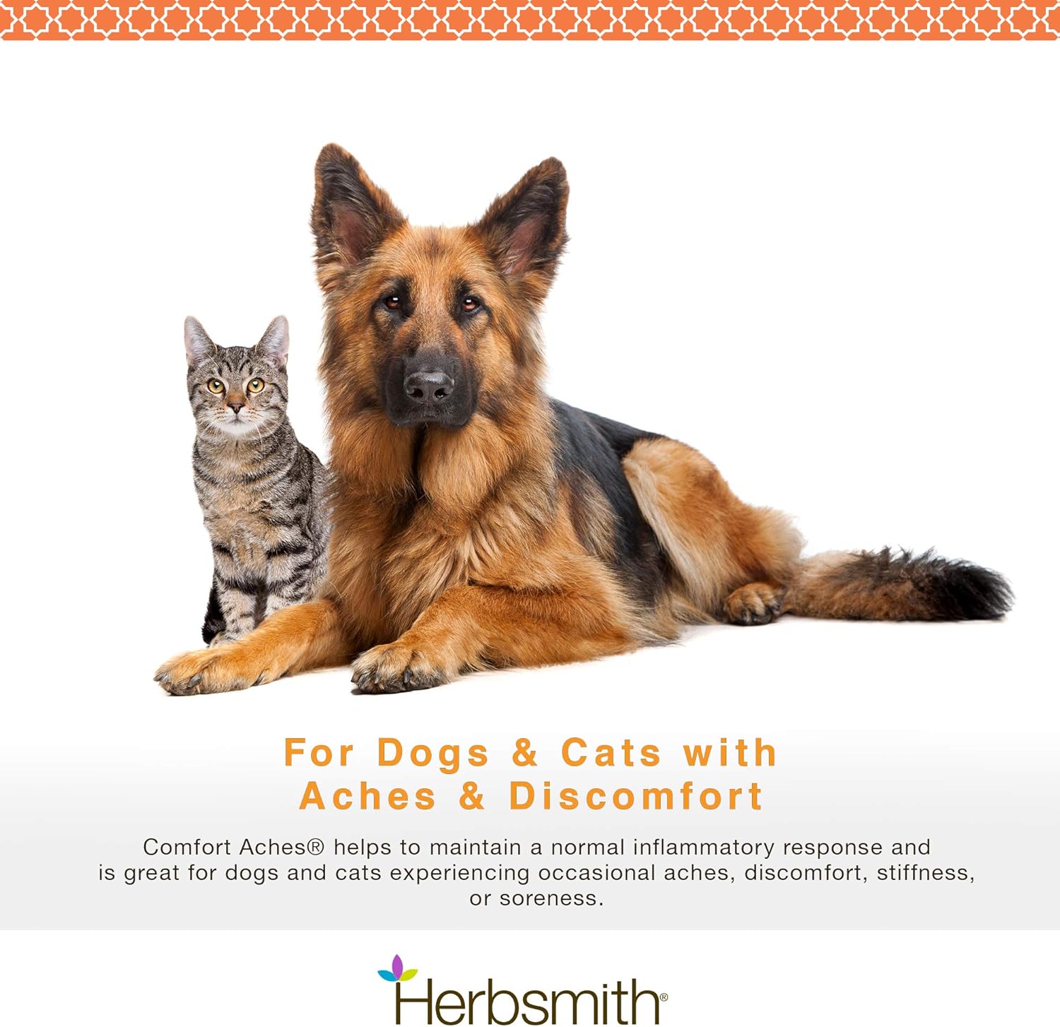 Herbsmith Comfort Aches – Herbal Pain Relief For Dogs + Cats – For Pet Aches + Pains – Anti-Inflammatory Supplement – 90 Tablets : Pet Herbal Supplements : Pet Supplies