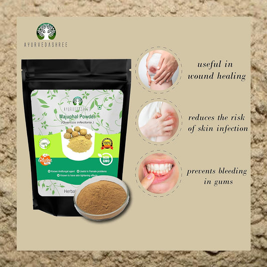 Majuphal Powder 200 Gm | Galnuts Powder (Quercus infectoria) | 100% Pure Quercus Infectoria/Majuphal/Manjakani