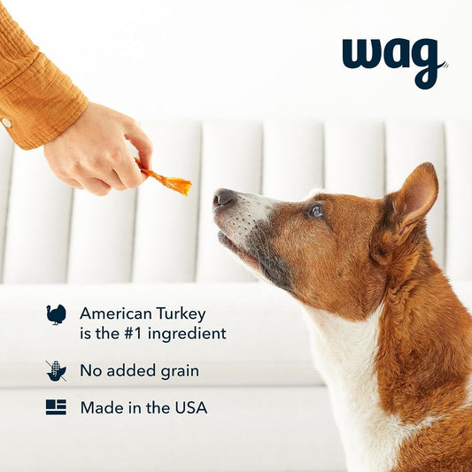 Amazon Brand - Wag Soft & Tender American Jerky Dog Treats – Turkey & Sweet Potato, 16 Ounce (Pack of 1)