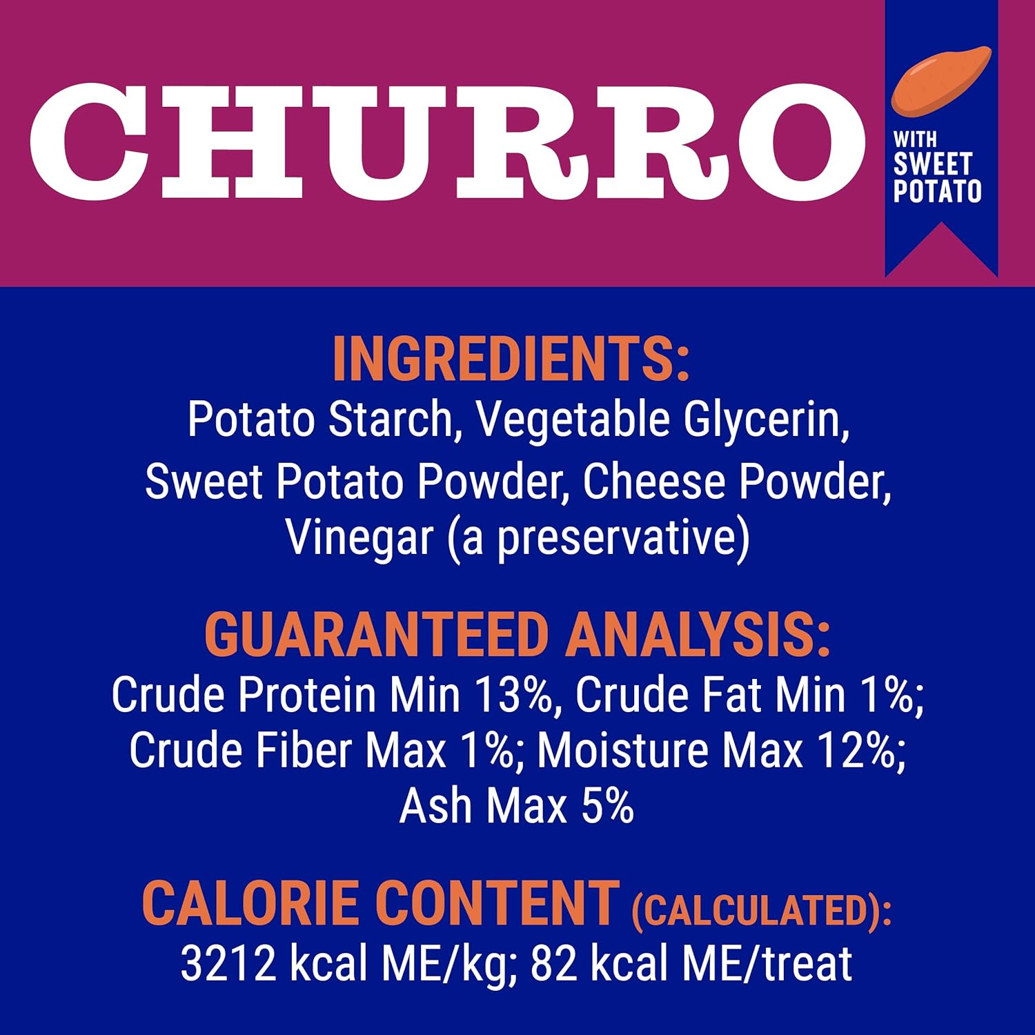 CHURRO Himalayan Cheese Treat Tub | Sweet Potato Churro | Lactose Free - Gluten Free - Grain Free | USA Made | for All Breeds | 16 x 6 inch Churros | Real Sweet Potato and Himalayan Cheese : Pet Supplies