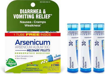 Boiron Arsenicum Album 30C Homeopathic Medicine For Relief From Diarrhea, Nausea, Vomiting, Cramps, And Traveler'S Diarrhea - 3 Count (240 Pellets)
