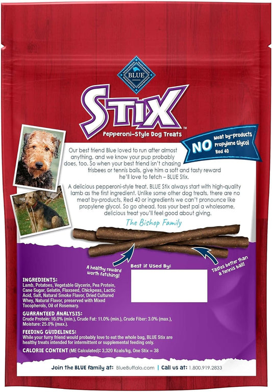 Blue Buffalo Stix Natural Soft-Moist Dog Treats, Lamb Recipe 5-Oz Bag (Pack Of 6)