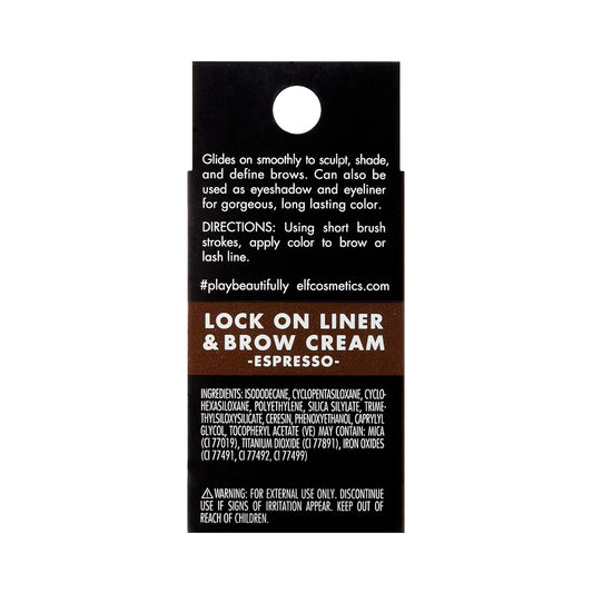 E.L.F. Lock On Liner And Brow Cream, Lines Eyes & Defines Eyebrows, Espresso, 0.19 Oz (5G)