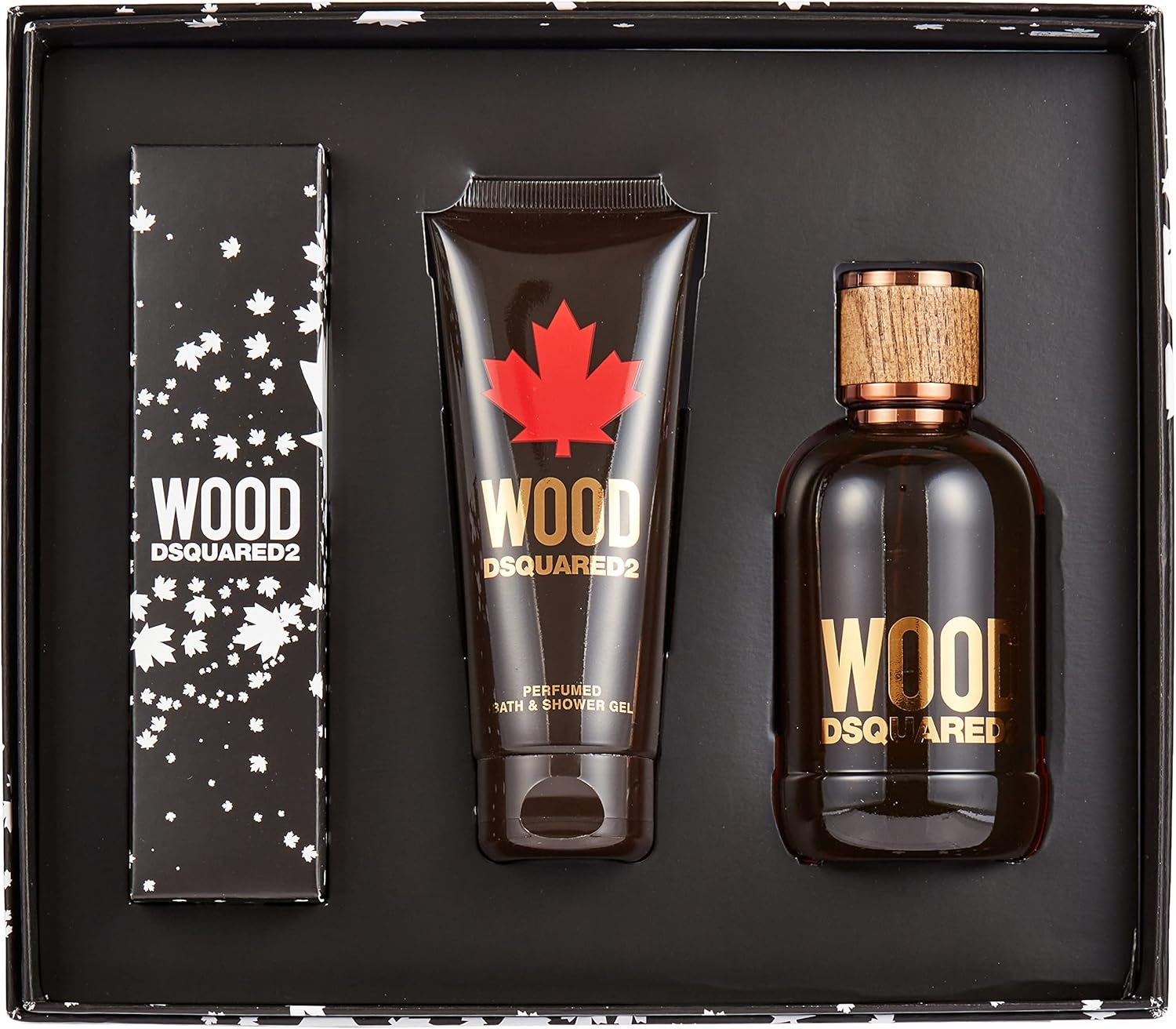 Dsquared2 Wood 3 Piece Gift Set: Eau De Toilette 100Ml - Shower Gel 100Ml - Key