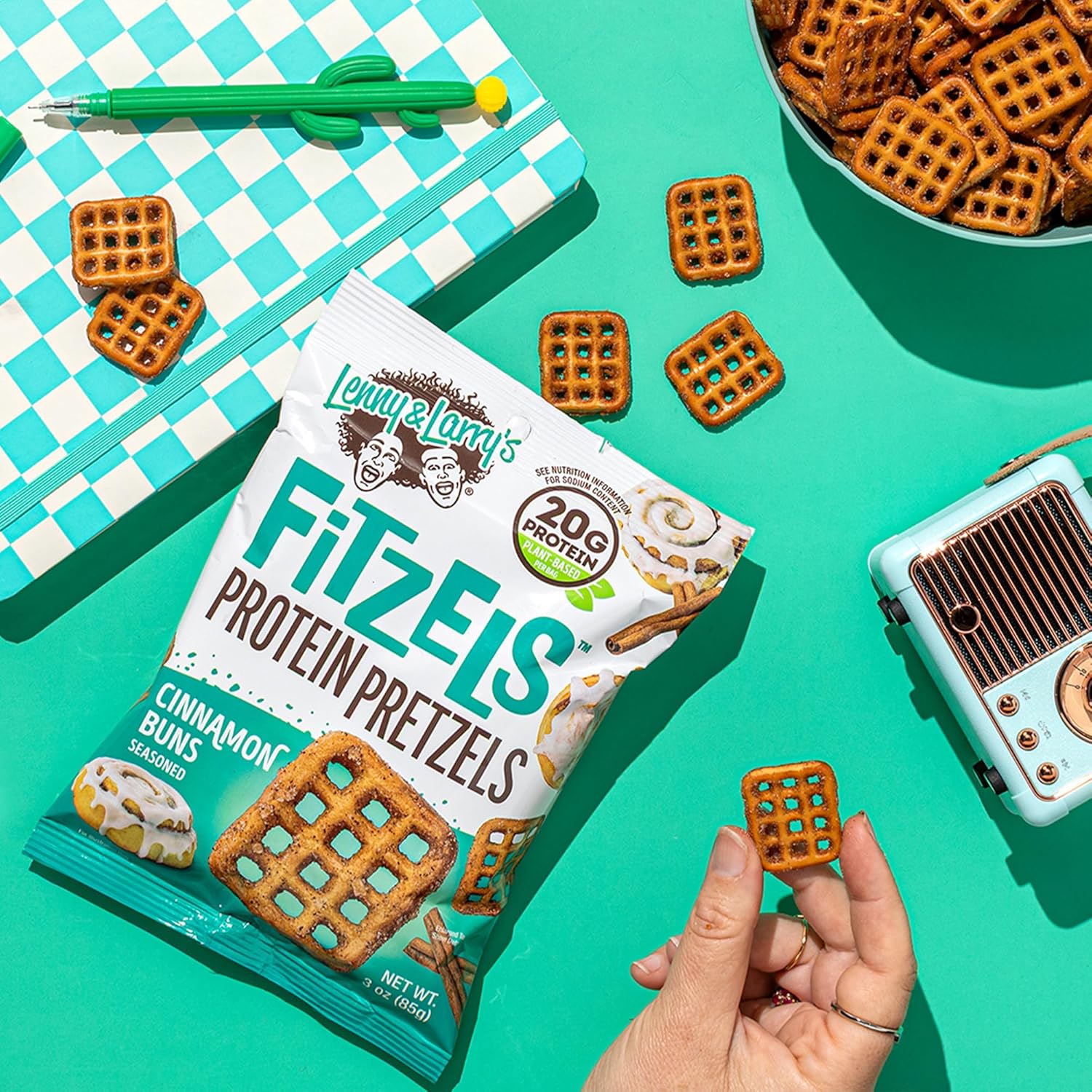 Lenny & Larry'S Fitzels Variety Pack, 3 Flavors, 12 Count- Savory Pretzel Snacks Incredibly Tasty, High Protein Salty, Vegan, 20 G'S Of Plant Based Protein, 3 Oz Each
