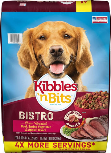 Kibbles 'N Bits Bistro Oven Roasted Beef Flavor Dry Dog Food, 16-Pound