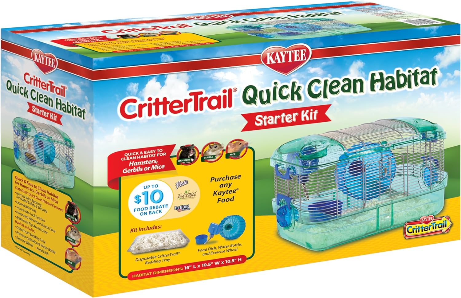 Kaytee Crittertrail Quick Clean Habitat For Pet Gerbils, Hamsters Or Mice