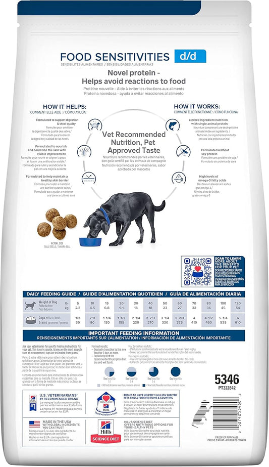 Hill'S Prescription Diet D/D Skin/Food Sensitivities Grain Free Potato & Salmon Flavor Dry Dog Food, Veterinary Diet, 25 Lb. Bag