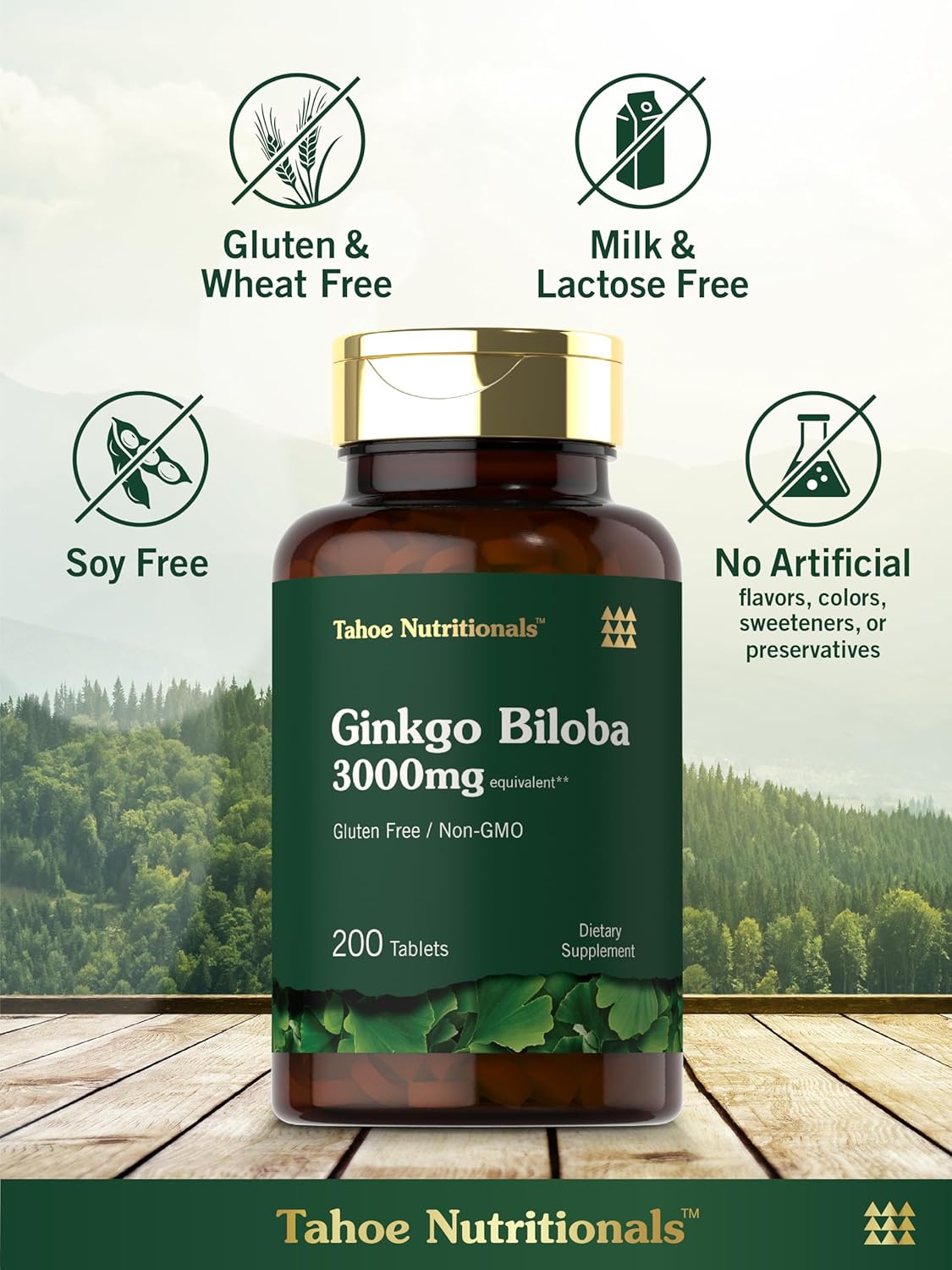 Carlyle Ginkgo Biloba | 3000mg Per Serving | 200 Tablets Extra Strength | Vegetarian | Non-GMO & Gluten Free Supplement | Tahoe Nutritionals : Health & Household