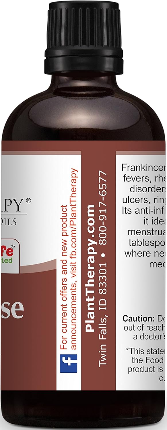 Plant Therapy Organic Frankincense Serrata Essential Oil 100% Pure, USDA Certified Organic, Undiluted, Natural Aromatherapy, Therapeutic Grade 100 mL (3.3 oz) : Health & Household