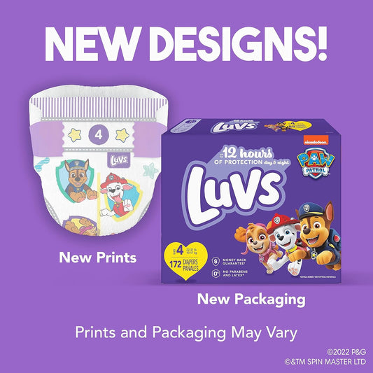 Luvs Diapers - Size 4, 112 Count, Paw Patrol Disposable Baby Diapers