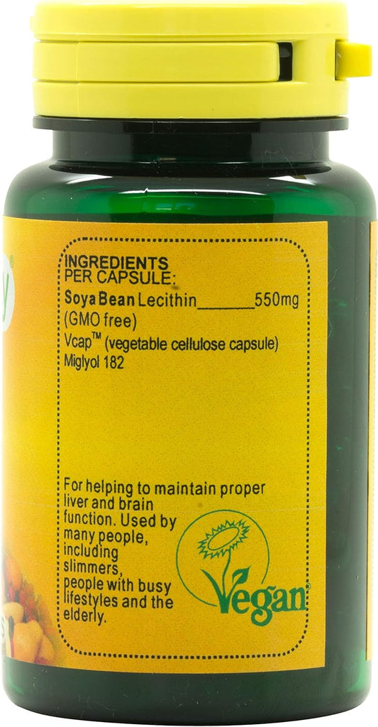 Veganicity Lecithin 550Mg : Memory Plant Supplement : 60 Capsules, In A Planet-Friendly 99% Recycled Pot