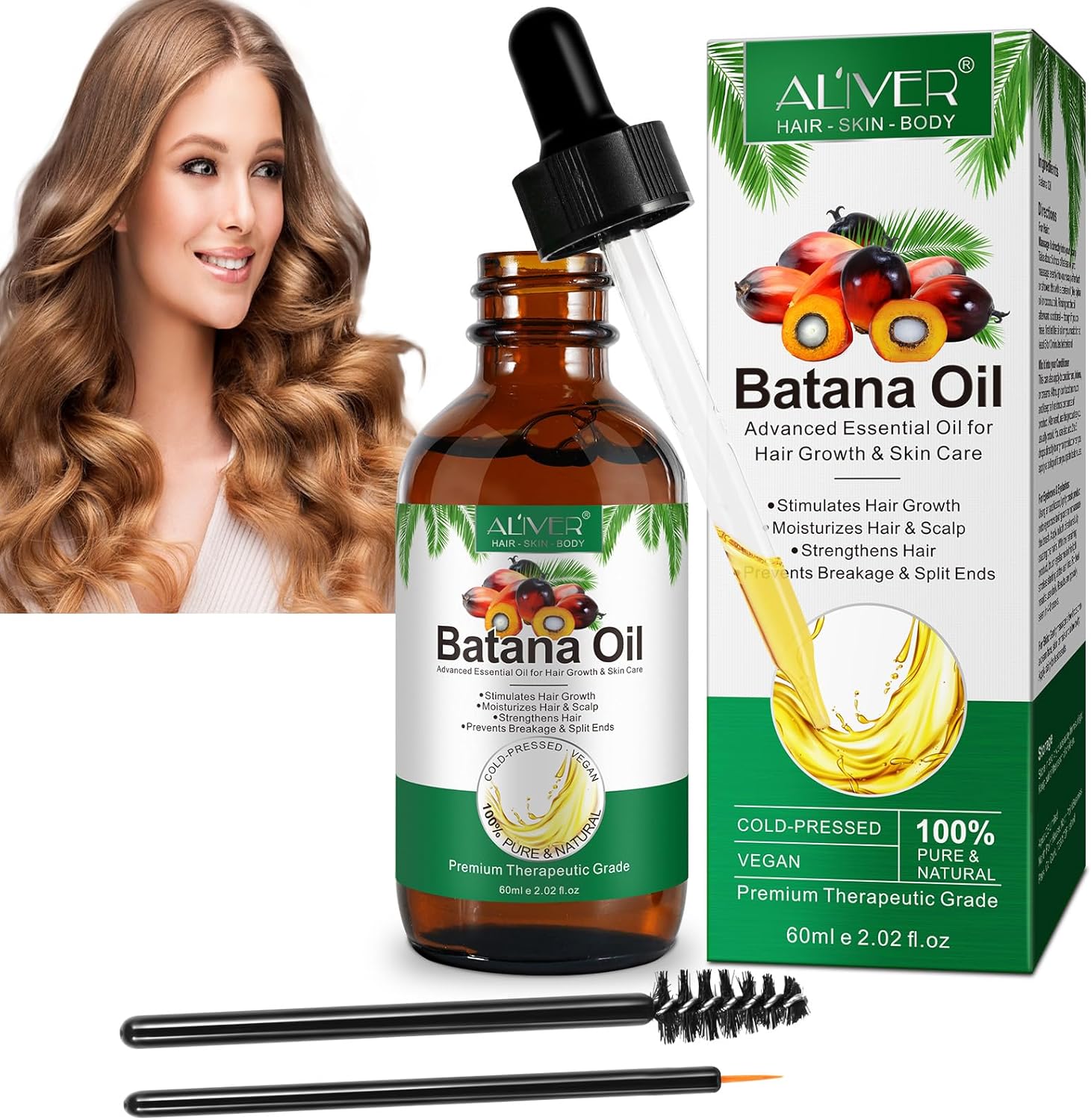 Pumpkin Seed Oil For Hair Growth, Organic Pumpkin Seed Oil, 100% Pure Cold Pressed, Help Growth For Eyebrows, Eyelashes & Dry Damaged Hair, Moisturizing Scalp,Face, Nails, Body, Skin, 2 Pack