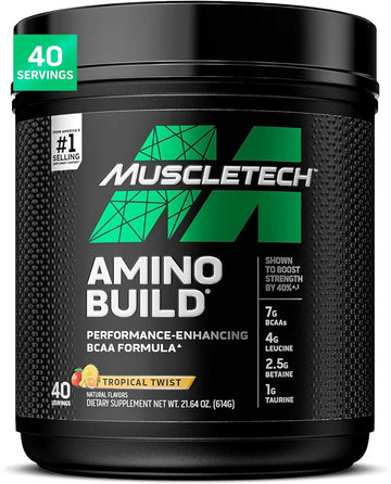 Muscletech Bcaa Powder For Men & Women, Tropical Twist - Amino Acids Nutritional Supplement With Electrolytes For Energy, Muscle Gain & Recovery - Sugar-Free Gym Pre-Workout - 40 Servings