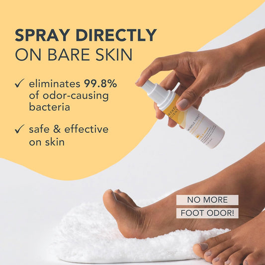 Barefoot Scientist - Twinkle Toes Foot Deodorizing Purification Spray (1.7 Ounce) - Foot Deodorant, Disinfects Smelly Shoes, Hypoallergenic, Phthalate Free, Paraben Free (Lavender, Tea Tree)
