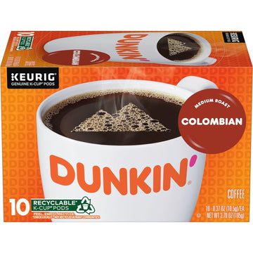Dunkin' Colombian Medium Roast Coffee, 60 Keurig K-Cup Pods