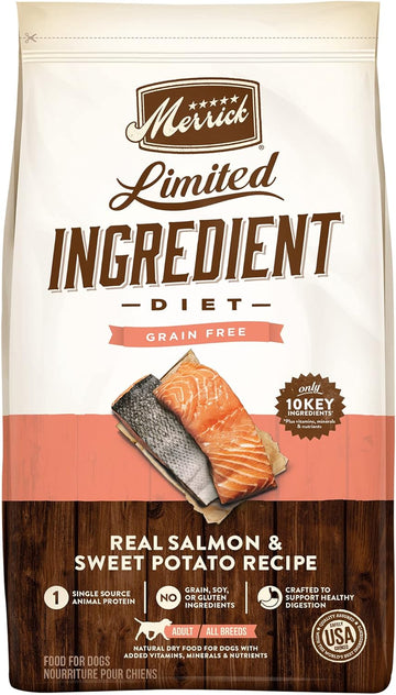 Merrick Limited Ingredient Diet Grain Free Dry Dog Food, Premium And Healthy Kibble, Salmon And Sweet Potato - 22.0 Lb. Bag
