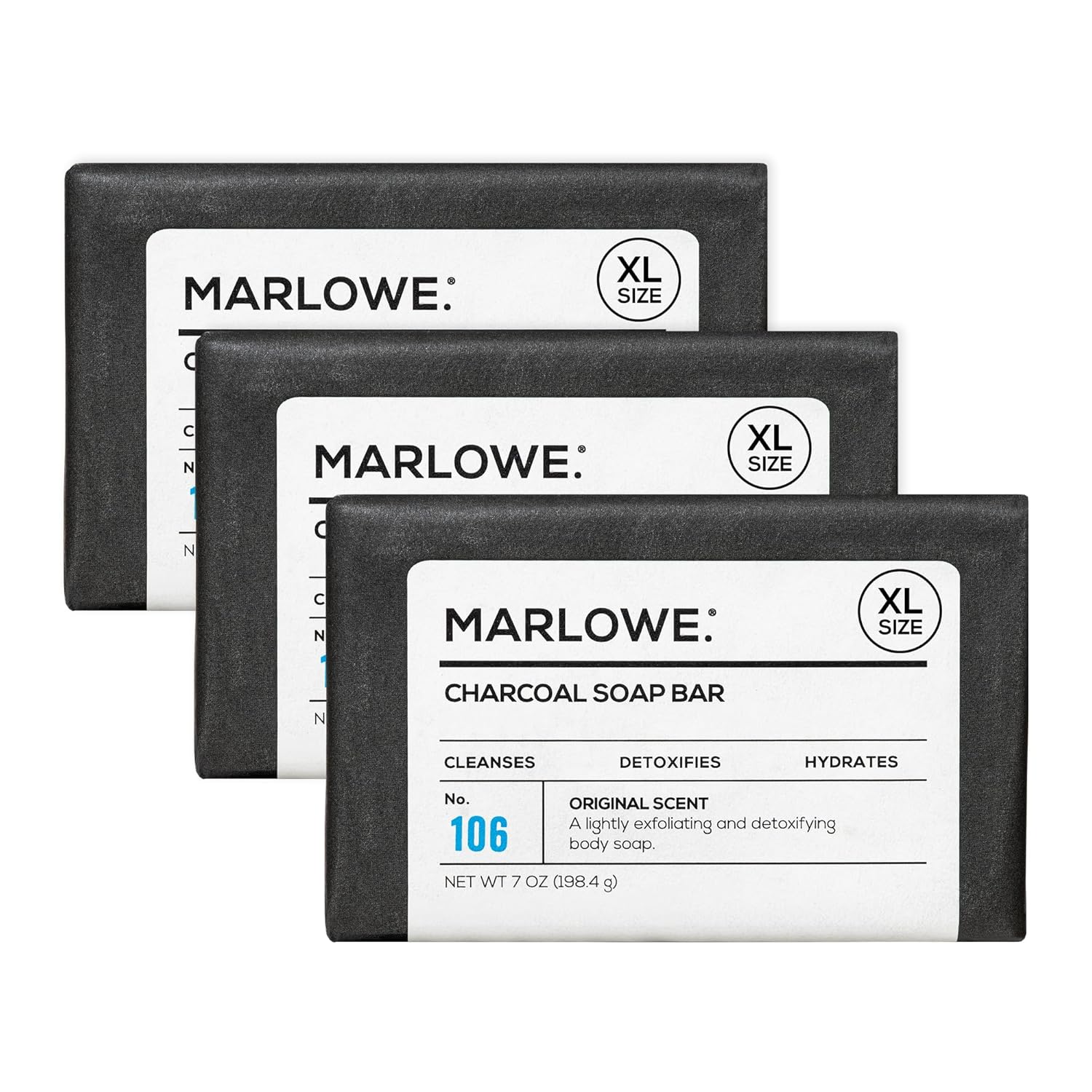 Marlowe. No. 108 Lightly Exfoliating Soap Bar, 7Oz, Polishing, Moisturizing & Cleansing Bar Soap For Men, Made With Natural Ingredients