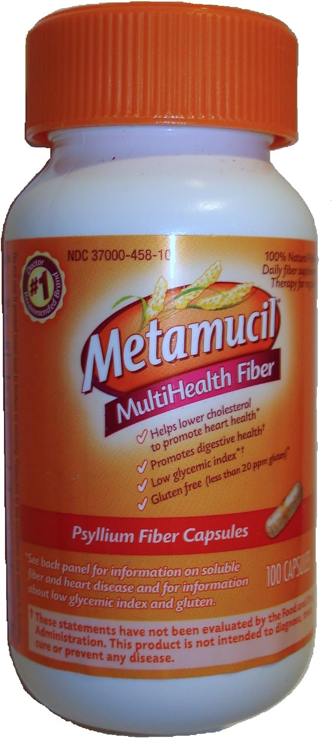 Metamucil Digestive & Heart Health Fiber Caps, 100 ct : Health & Household