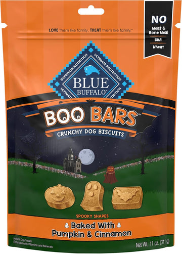 Blue Buffalo Boo Bars Crunchy Dog Biscuits, Natural Halloween-Shaped Treats, Pumpkin & Cinnamon Recipe, 11-Oz. Bag