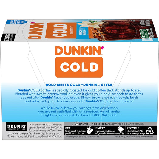 Dunkin' Cold French Vanilla Flavored Coffee, 60 Keurig K-Cups